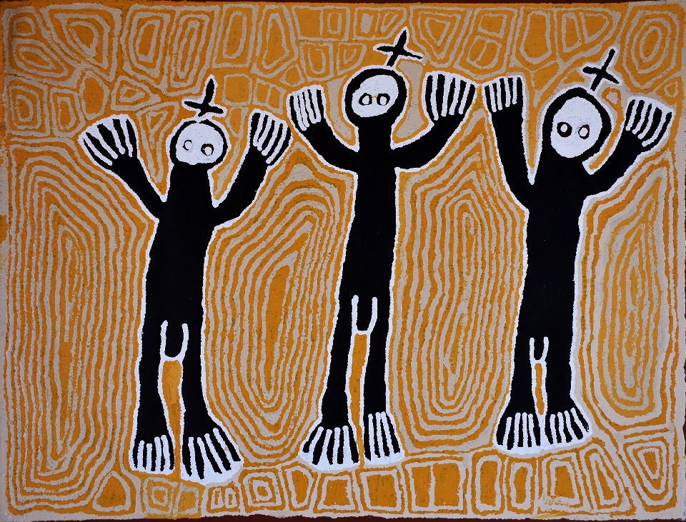 Three Wise Men - LSYGC1014 by Linda Syddick Napaltjarri