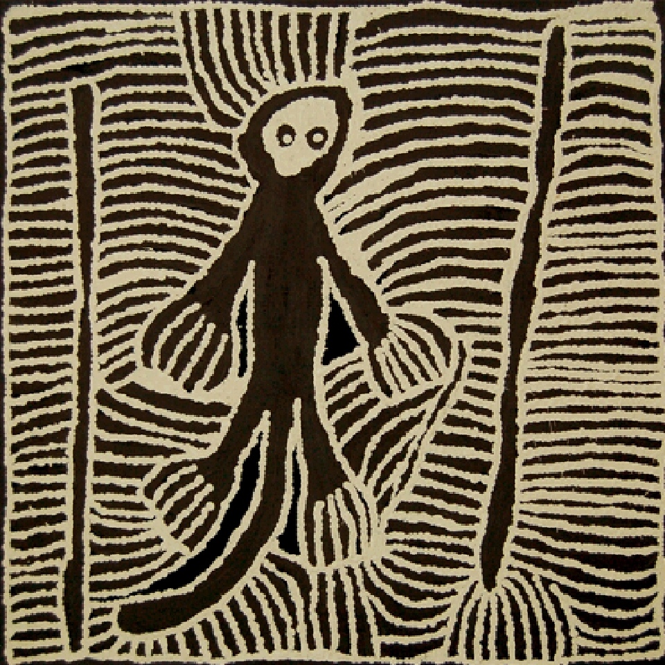 Kangaroo Man - LSYAP2834 by Linda Syddick Napaltjarri