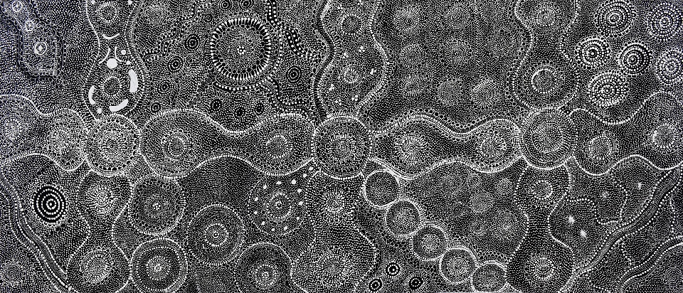 Ngapa Jukurrpa (Water Dreaming) - LNBJ0003 by Lola Nampijinpa Brown