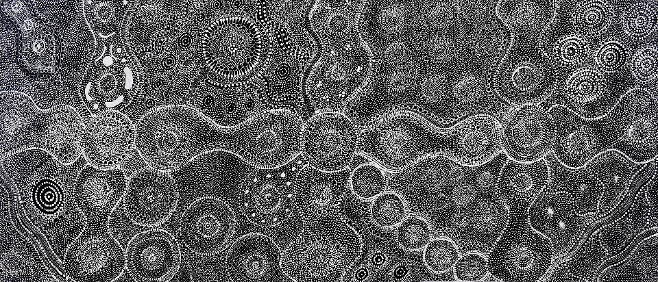 Ngapa Tjukurrpa (Water Dreaming) - LNBJ0003 by Lola Nampijinpa Brown