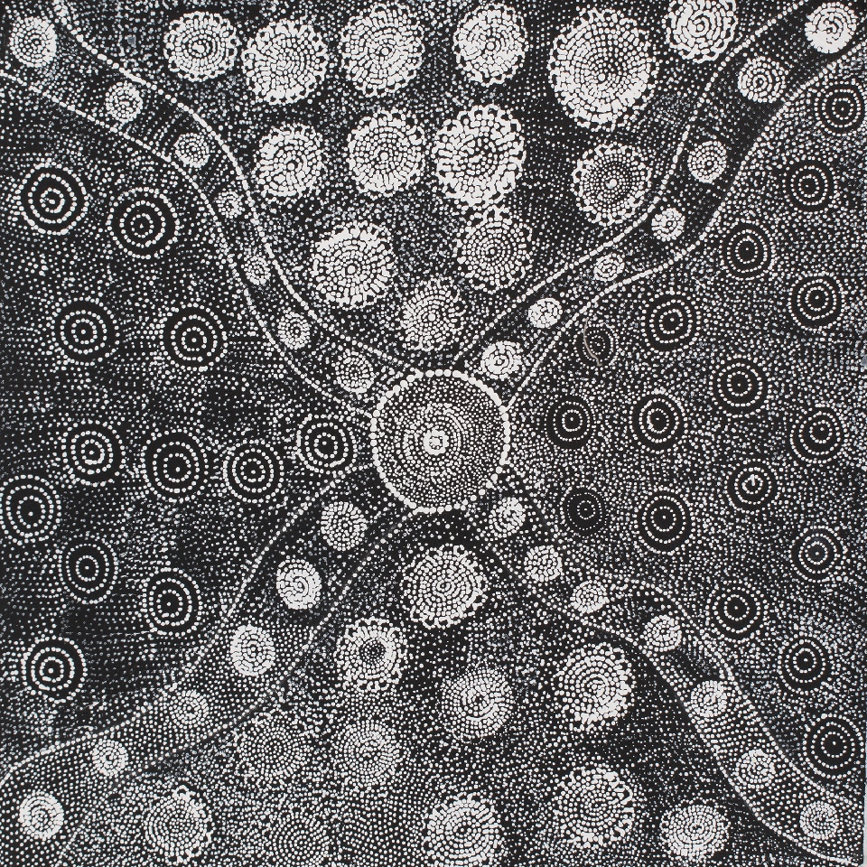 Ngapa Jukurrpa (Water Dreaming) - LNBJ0006 by Lola Nampijinpa Brown