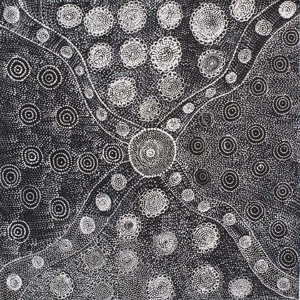 Ngapa Tjukurrpa (Water Dreaming) - LNBJ0006 by Lola Nampijinpa Brown