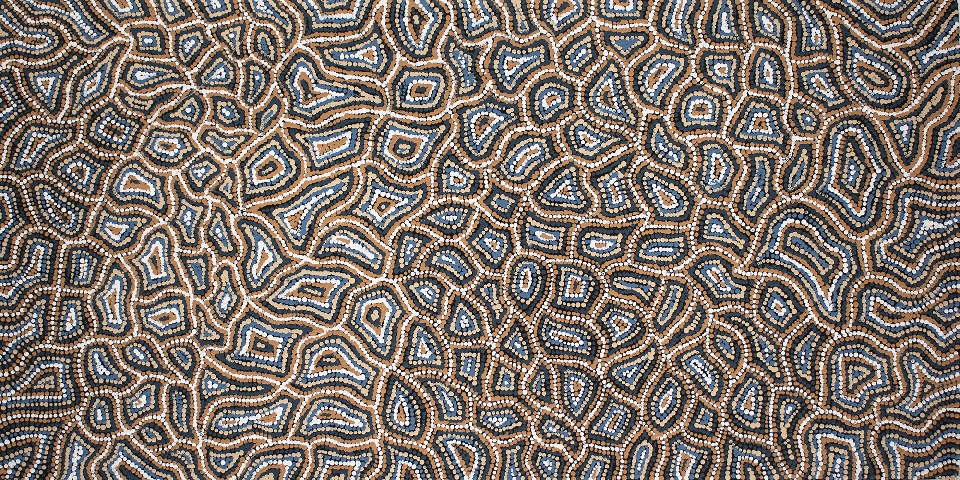 Ngapa Tjukurrpa (Water Dreaming) - LNBJ0005 by Lola Nampijinpa Brown