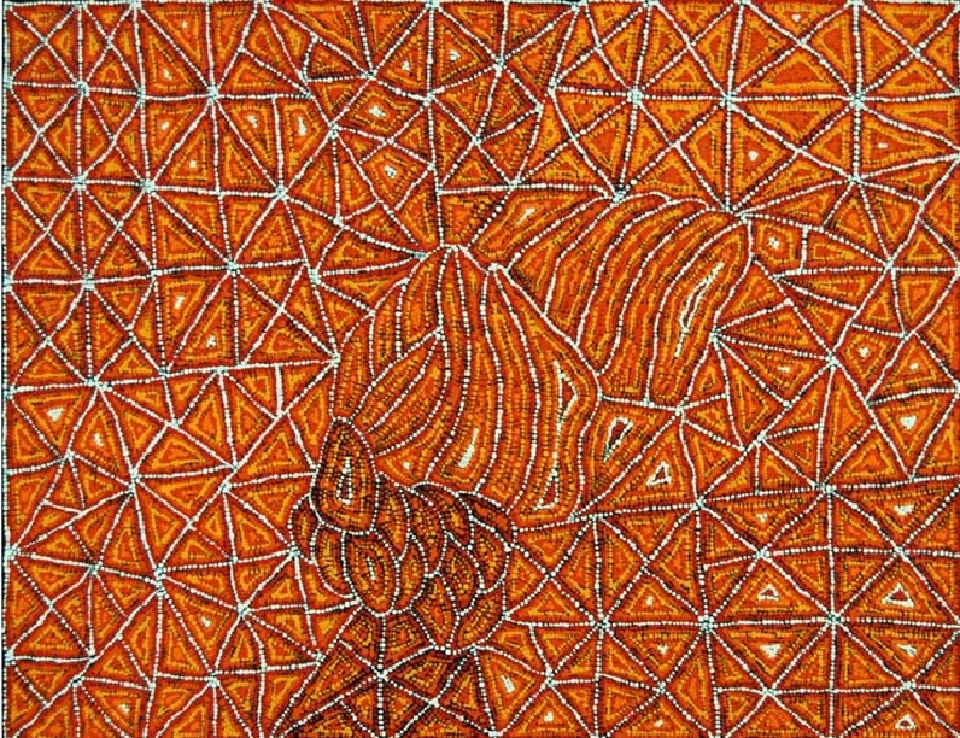 Ngapa Jukurrpa - LNBG0019 by Lola Nampijinpa Brown