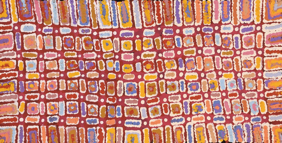 Ngapa Jukurrpa (Water Dreaming) - Puyurru - LNSWU2316/21ny by Lynette Nangala Singleton