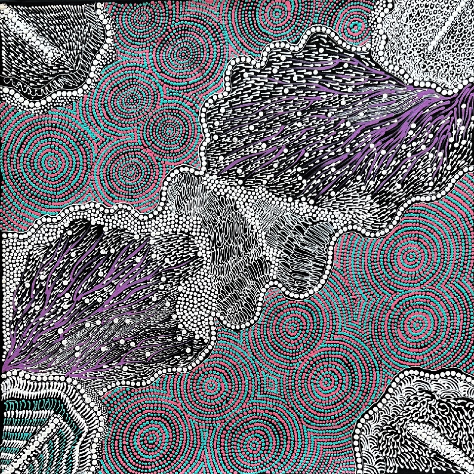 Janmarda Jukurrpa (Bush Onion Dreaming) - MWSWU1052/22 by Maggie Napangardi Williams