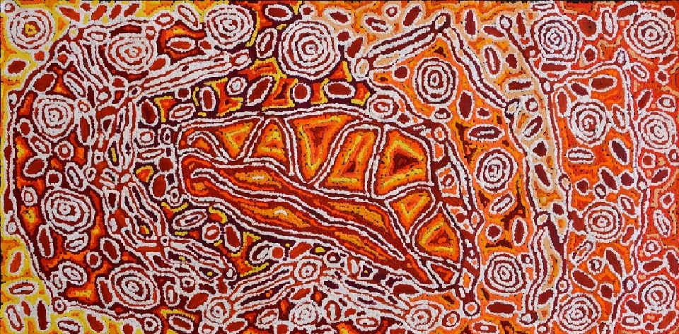 Lappi Lappi Jukurrpa (Lappi Lappi Dreaming) - MNCWU1553/13ny by Magda Nakamarra Curtis