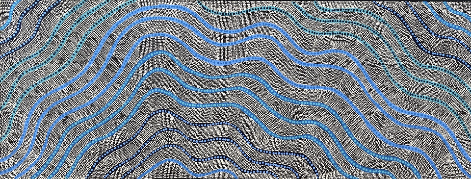 Ngapa Jukurrpa (Water Dreaming) - Puyurru - MADWU299/23 by Marissa Napanangka Anderson