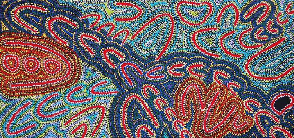 Spinifex on Mina Mina - MLNAR1202 by Margaret Lewis Napangardi