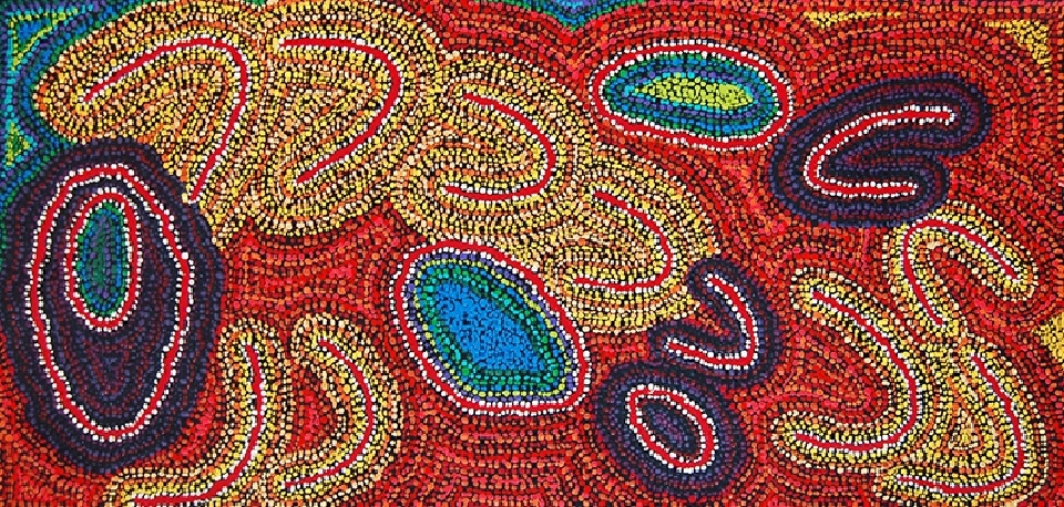 Spinifex on Mina Mina - MLNAR1203 by Margaret Lewis Napangardi