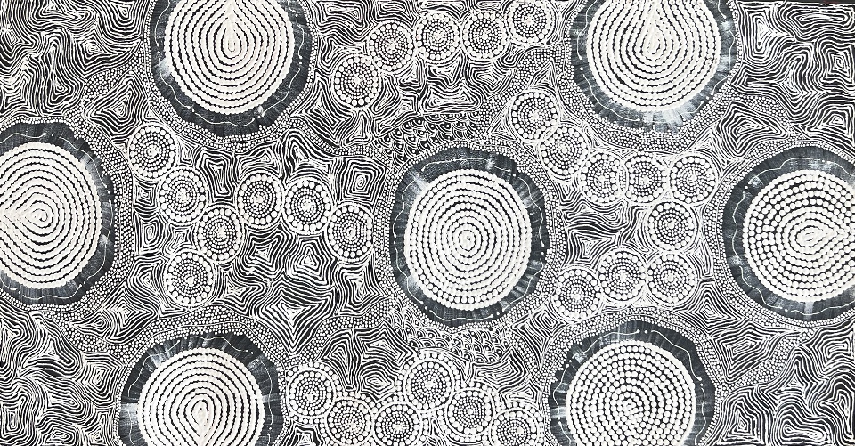 Pikilyi Jukurrpa (Vaughan Springs Dreaming) - MGAWU7786/22 by Mary Napangardi Butcher