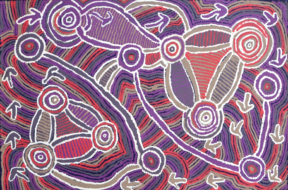 Yankirri Jukurrpa (Emu Dreaming) - Ngarlikurlangu - MNGWU2762/14ny by Margaret Nangala Gallagher