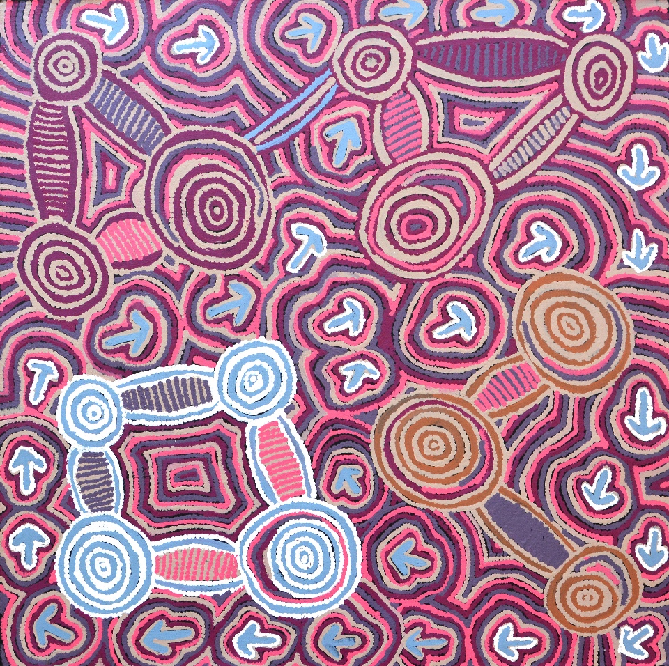 Yankirri Jukurrpa (Emu Dreaming) - MNGWU2664/14ny by Margaret Nangala Gallagher