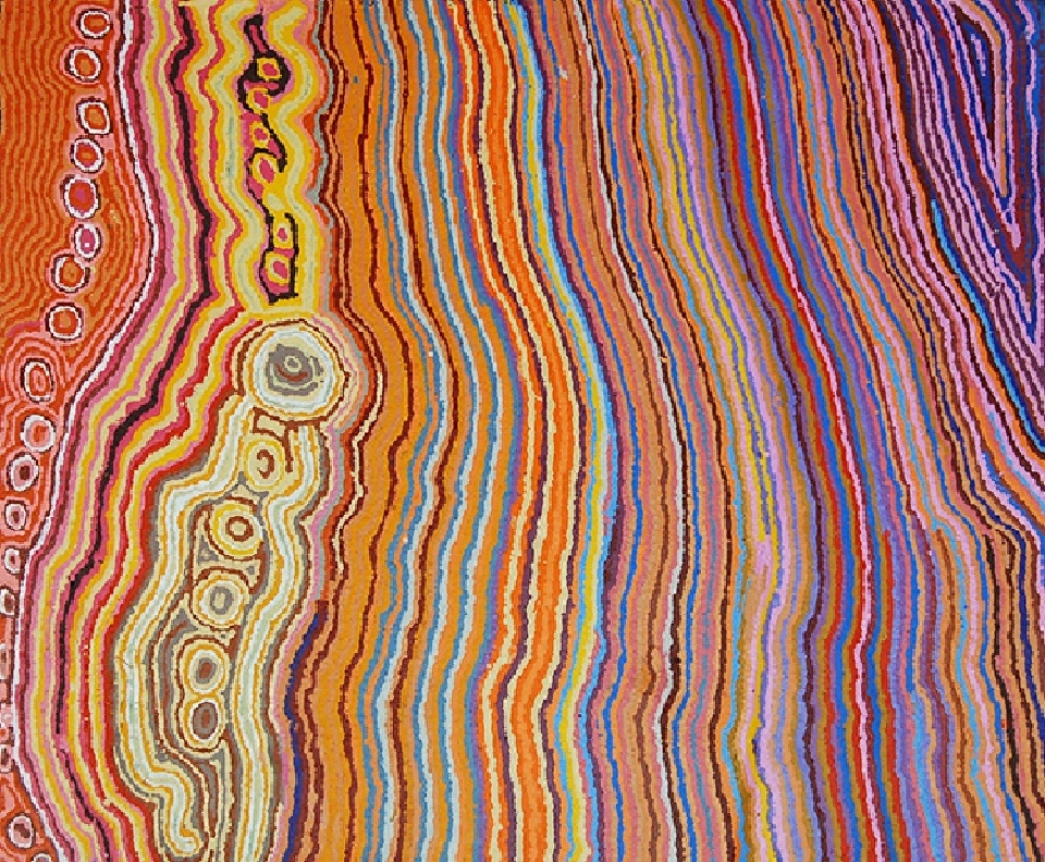 Lappi Lappi Jukurrpa (Lappi Lappi Dreaming) - MNMWU1130 by Mary Anne Nampijinpa Michaels