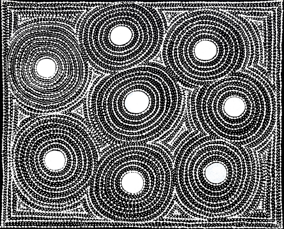 Watiya-warnu Jukurrpa (Seed Dreaming) - MJRWU223/21 by Marshall Jangala Robertson