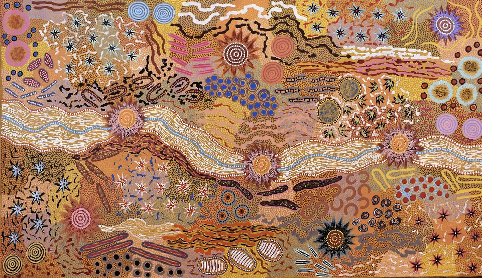 River of Gold - MEPGC1006 by Michelle Possum Nungurrayi