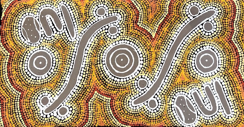 Yankirri Jukurrpa (Emu Dreaming) - Ngarlikirlangu - NNKWU6716/22 by Narelle Nakamarra Nelson