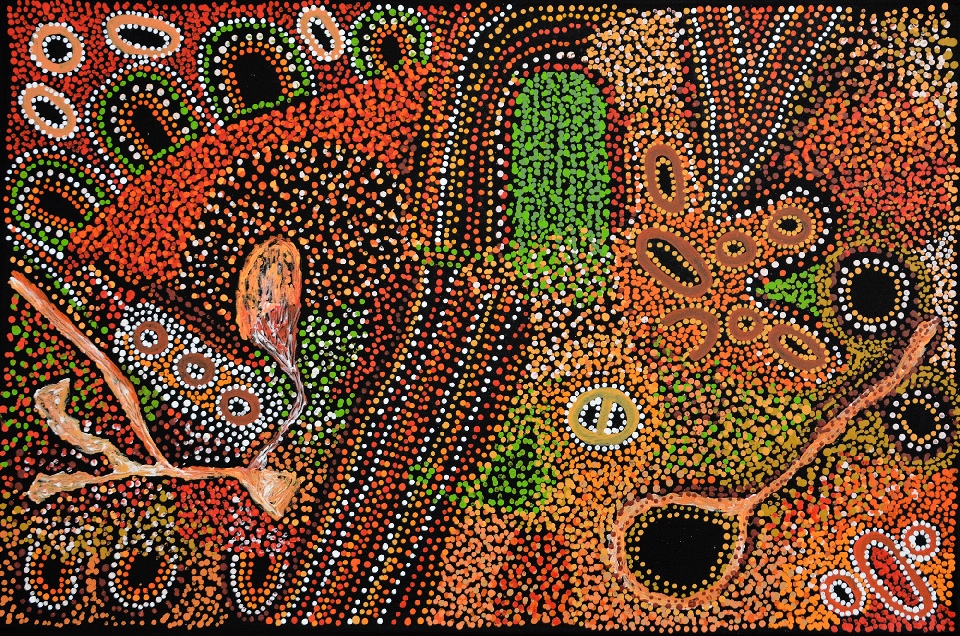 Kalaya Tjukurrpa (Emu Dreaming) - PBAG0028 by Patricia Baker Tunkin