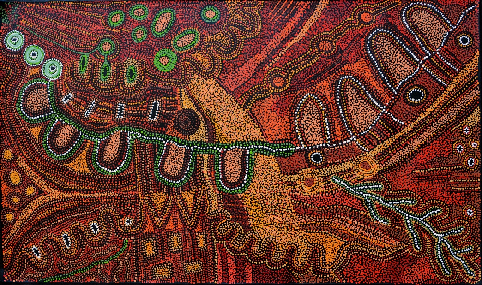 Kalaya Tjukurrpa (Emu Dreaming) - PBAG0029 by Patricia Baker Tunkin