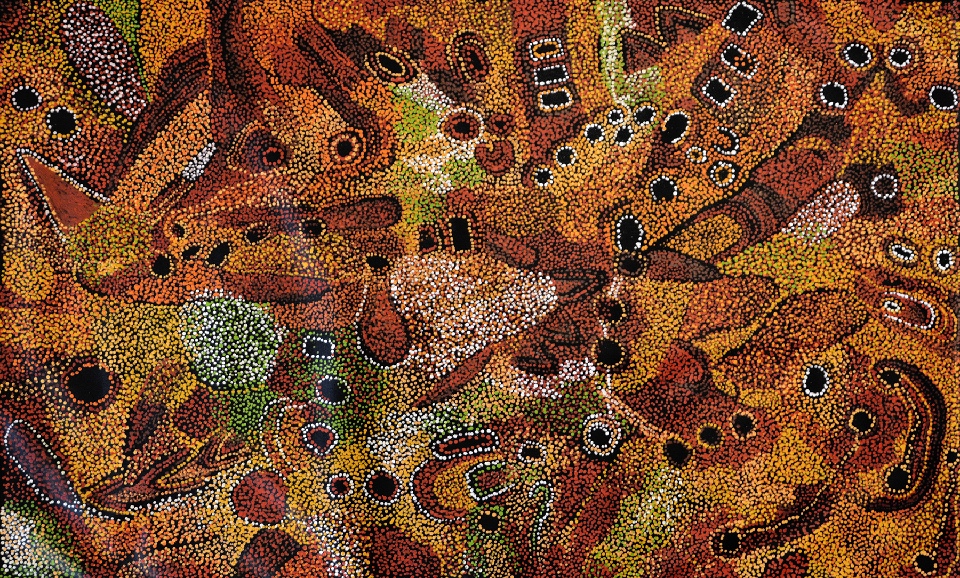 Kalaya Tjukurrpa (Emu Dreaming) - PBAG0037 by Patricia Baker Tunkin