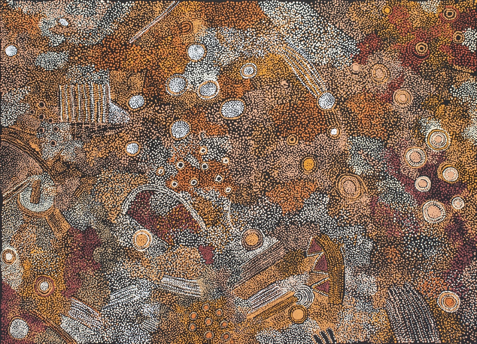 Kalaya Tjukurrpa (Emu Dreaming) - PBAG0052 by Patricia Baker Tunkin