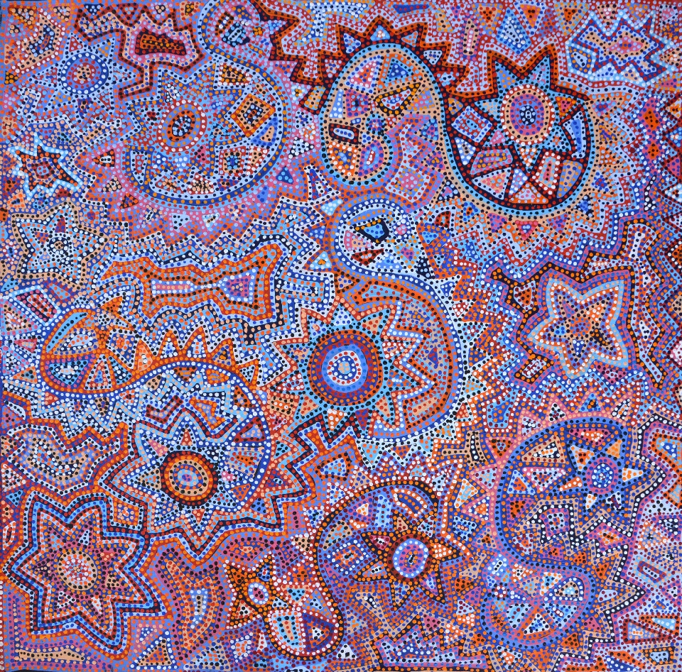 Mina Mina Jukurrpa (Mina Mina Dreaming) - PGAWU775/15ny by Pauline Napangardi Gallagher