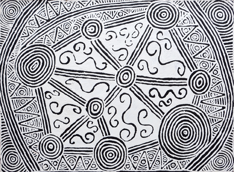 Mina Mina Jukurrpa (Mina Mina Dreaming) - Ngalyipi - PGAWU2779/14ny by Pauline Napangardi Gallagher