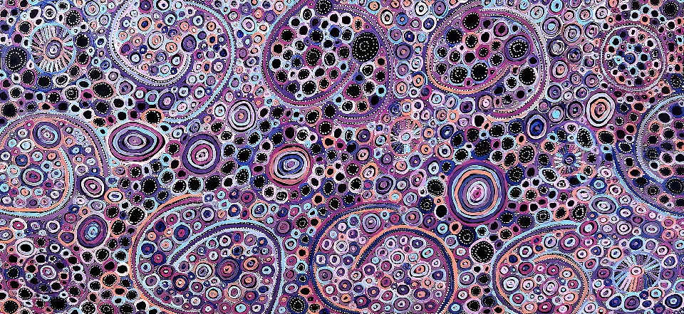 Mina Mina Jukurrpa (Mina Mina Dreaming) - Ngalyipi - PGAWU2125/17ny by Pauline Napangardi Gallagher