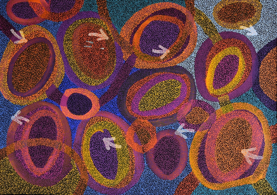 Yankirri Jukurrpa (Emu Dreaming) - Ngarlikirlangu - PSIWU3141/20 by Pauline Nampijinpa Singleton