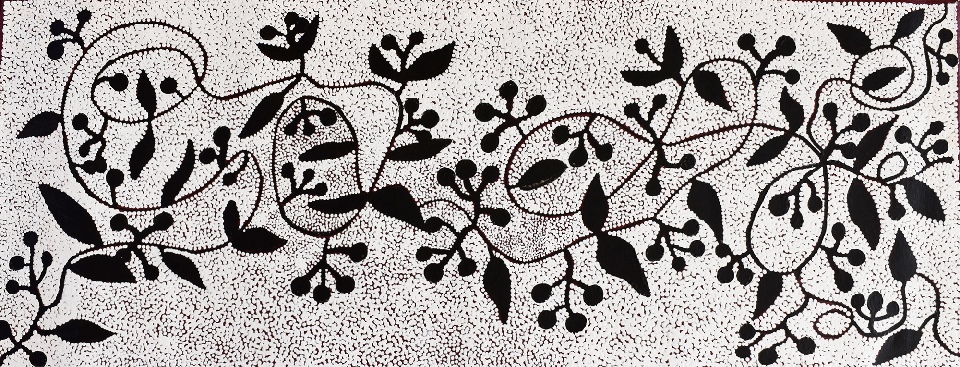 Mukaki Jukurrpa (Wild Plum Dreaming) - QNSWU7604/23 by Queenie Nungarrayi Stewart