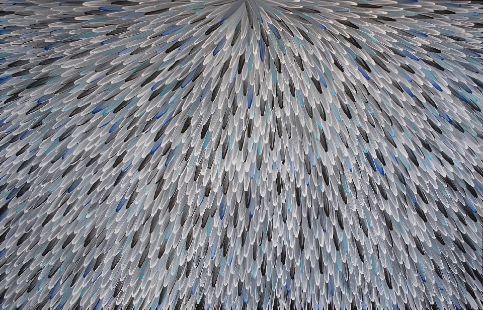 Emu Feathers - RWJG0134 by Raymond Walters Penangke