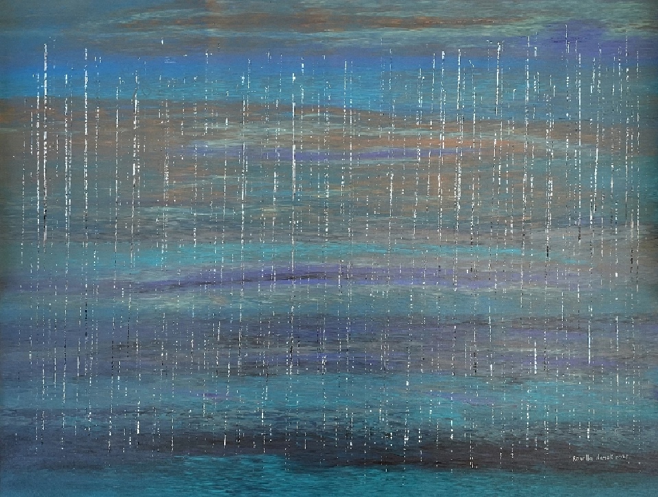 Stormy Rain Flowing Fast - RNALR21-137 by Rosella Namok