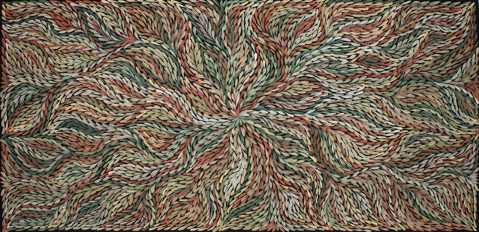 Bush Yam Leaves - RPEJ0004 by Rosemary Petyarre
