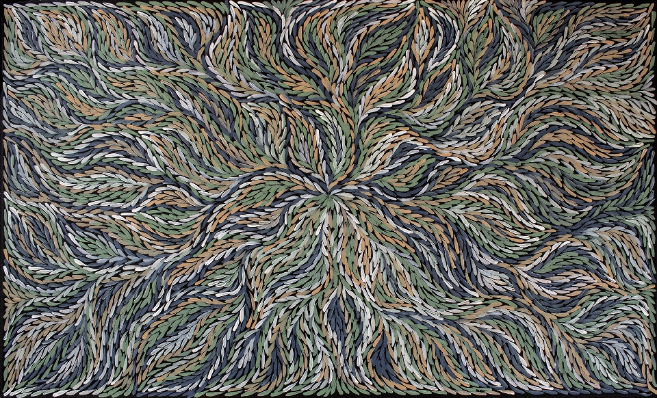 Bush Yam Leaves - RPEJ0048 by Rosemary Petyarre