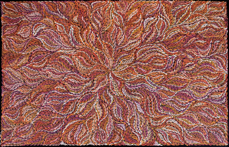 Bush Yam Leaves - RPEG0502 by Rosemary Petyarre