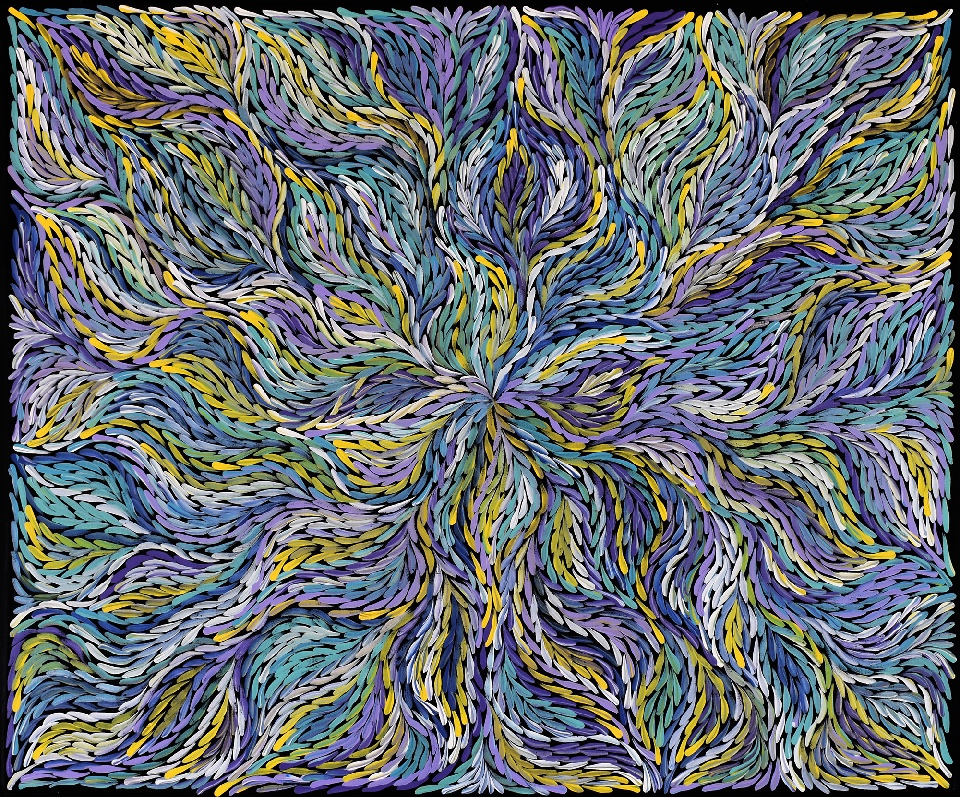 Bush Yam Leaves - RPEG0509 by Rosemary Petyarre