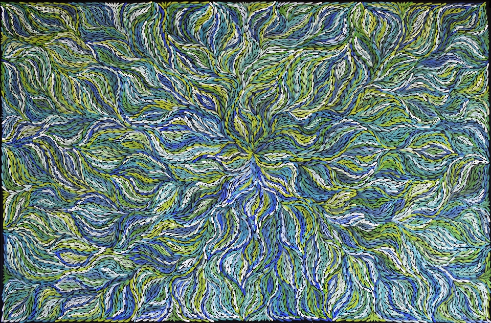 Bush Yam Leaves - RPEG0513 by Rosemary Petyarre