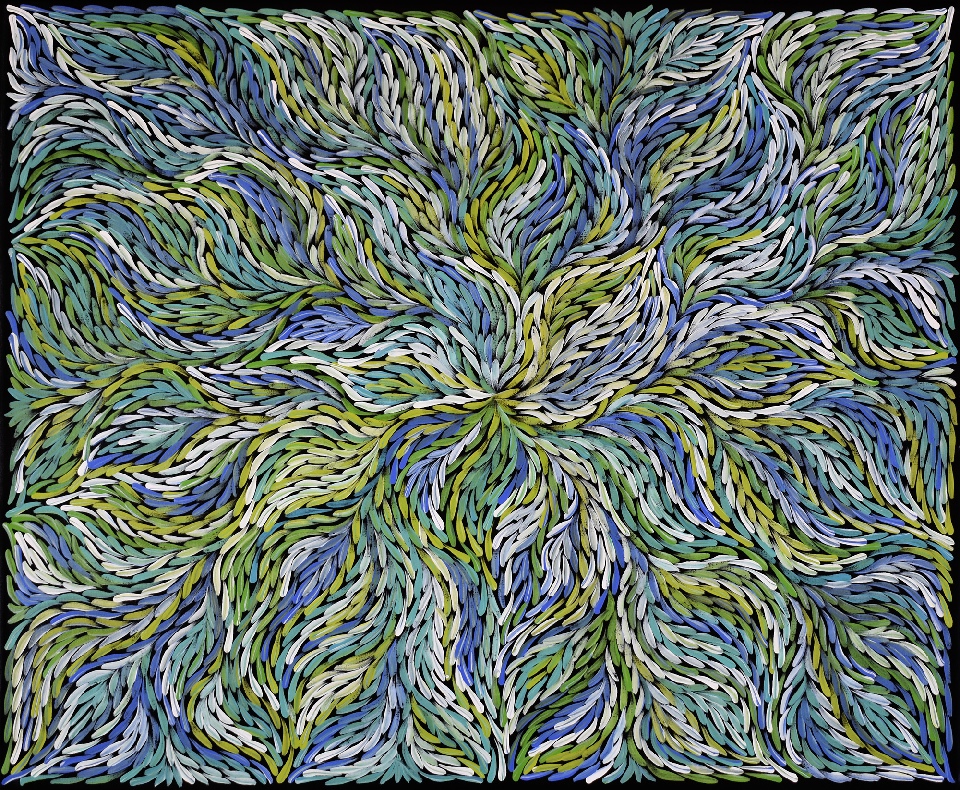 Bush Yam Leaves - RPEG0514 by Rosemary Petyarre