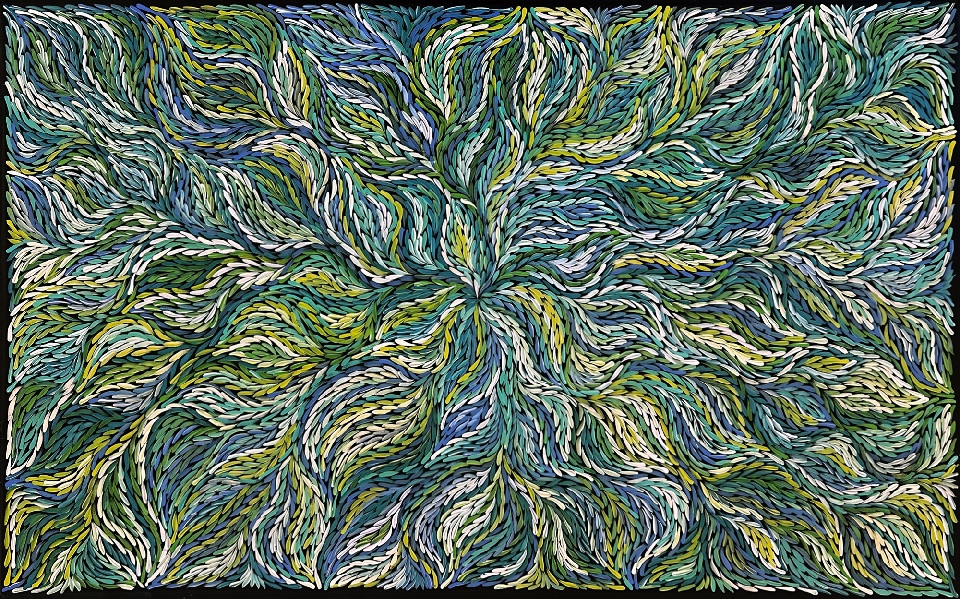 Bush Yam Leaves - RPEG0518 by Rosemary Petyarre