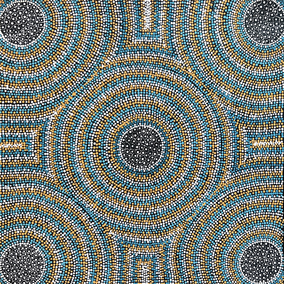 Ngapa Jukurrpa (Water Dreaming) - Pirlinyarnu - RNHWU8658/22 by Roxanne Nungarrayi Jurrah