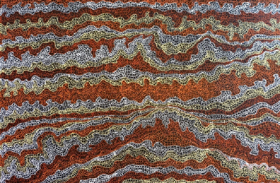 Ngapa Jukurrpa (Water Dreaming) - Pirlinyarnu - SNRWU2392/15 by Sabrina Nangala Robertson