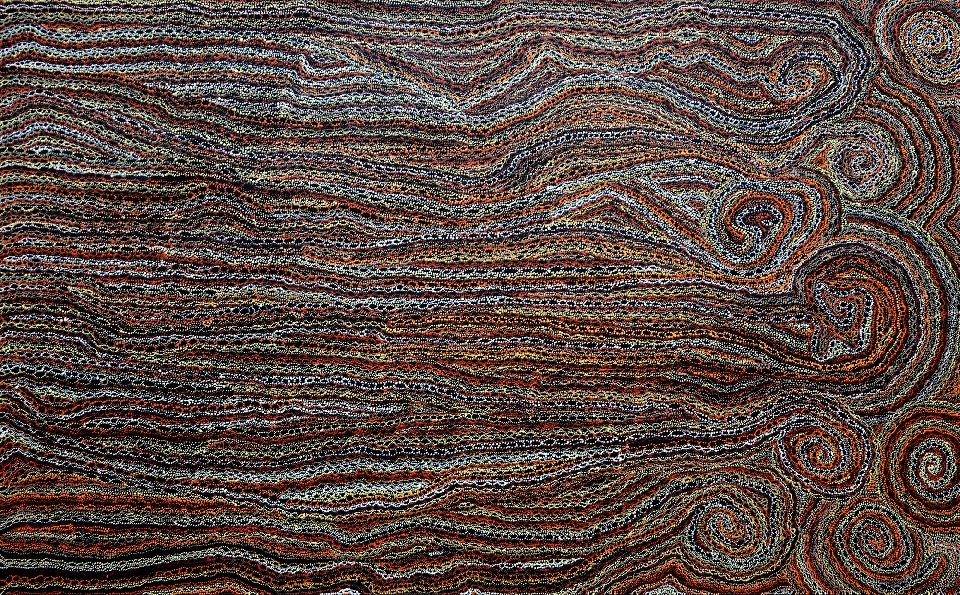 Ngapa Jukurrpa (Water Dreaming) - Pirlinyarnu - SNRWU5827/16 by Sabrina Nangala Robertson