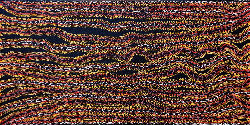 Ngapa Jukurrpa (Water Dreaming) - Pirlinyarnu - SNRWU1809/17 by Sabrina Nangala Robertson