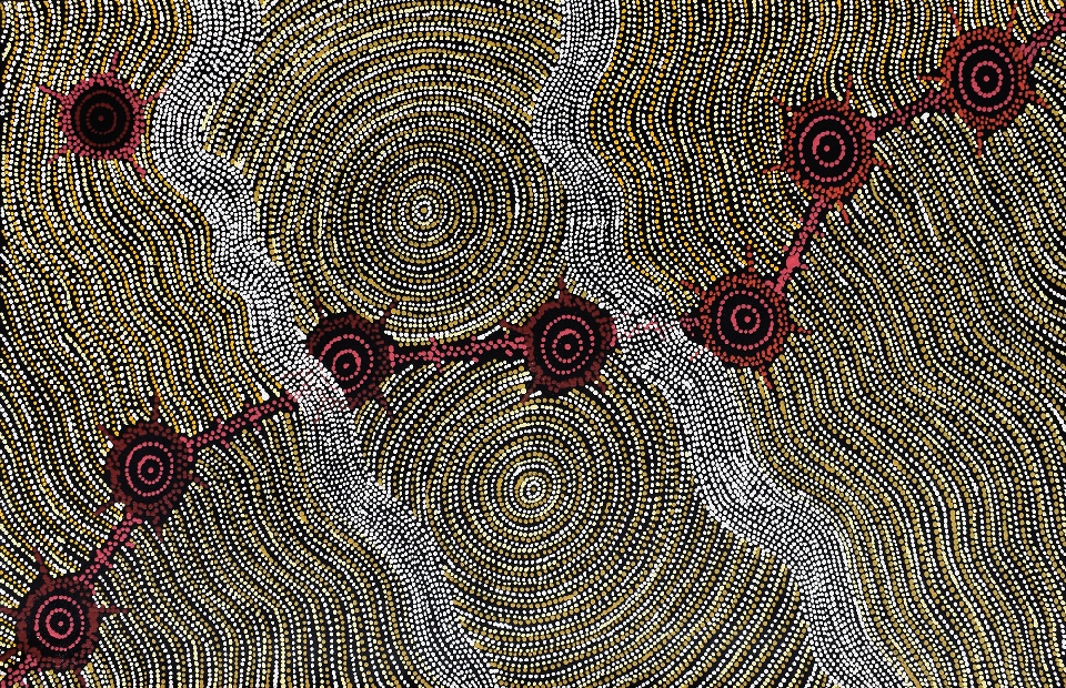 Napaljarri-warnu Jukurrpa (Seven Sisters Dreaming) - SHWWU6451/23 by Shanna Napanangka Williams