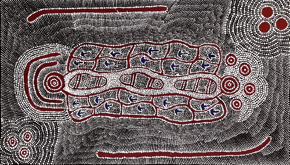 Yarungkanyi Jukurrpa (Mt Doreen Dreaming) - SHMWU8337/22 by Shakira Napaljarri Morris