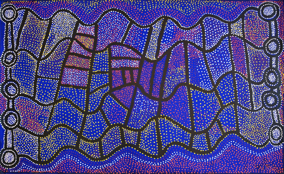 Ngapa Jukurrpa (Water Dreaming) - SJRG0001 by Shorty Jangala Robertson