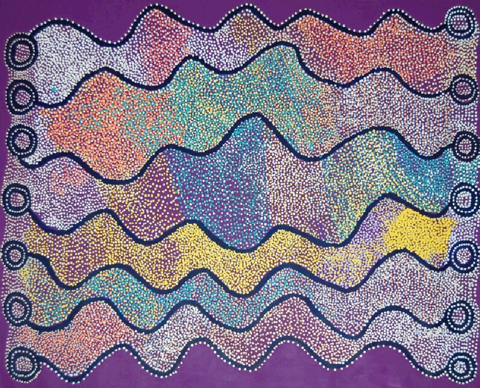 Ngapa Jukurrpa (Water Dreaming) - Puyurru - SJRWU1001/09 by Shorty Jangala Robertson