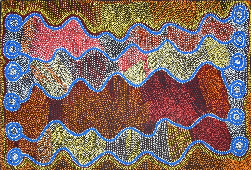 Ngapa Jukurrpa (Water Dreaming) - Puyurru - SJRWU1468/06 by Shorty Jangala Robertson