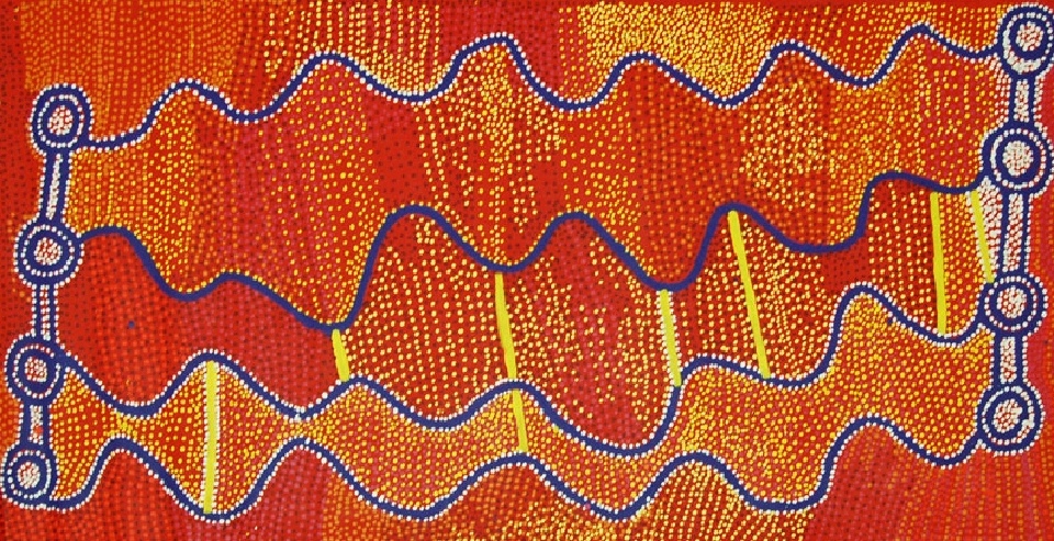 Ngapa Jukurrpa (Water Dreaming) - Puyurru - SJRWU3424/07 by Shorty Jangala Robertson