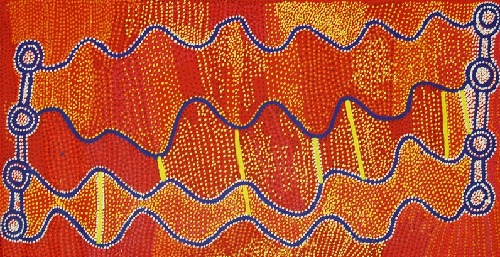 Ngapa Jukurrpa (Water Dreaming) - Puyurru - SJRWU3424/07